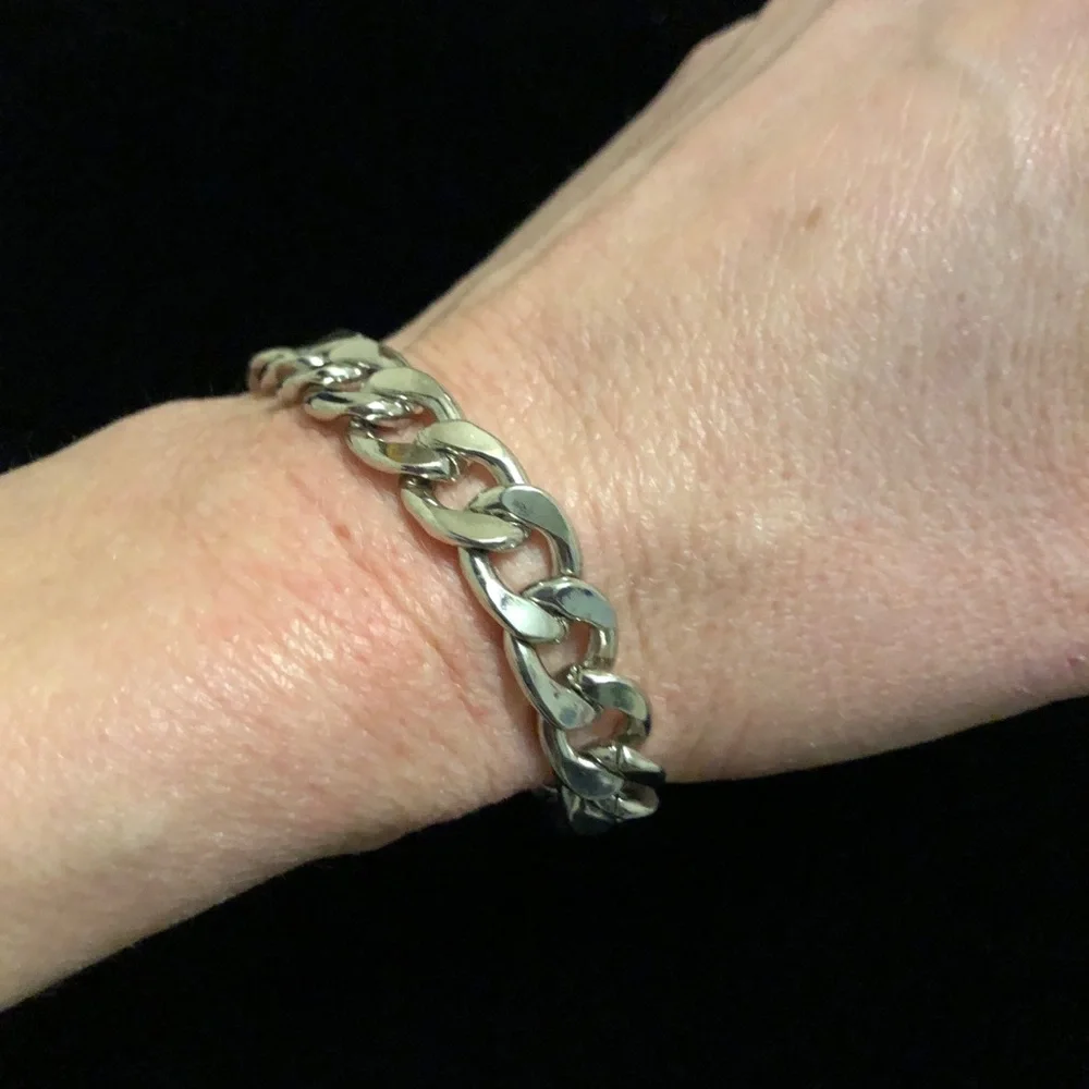 Vintage Silver Tone Chain Bracelet